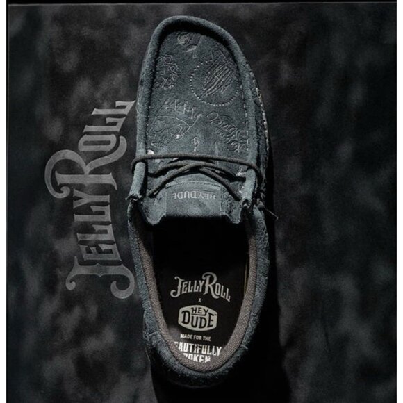 NWT Hey Dudes Jelly Roll Tattoo Beautifully Broken Wally Shoes Sz 11 In Hand - Picture 3 of 10